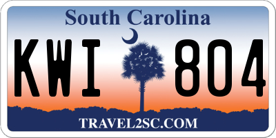 SC license plate KWI804