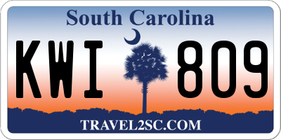 SC license plate KWI809