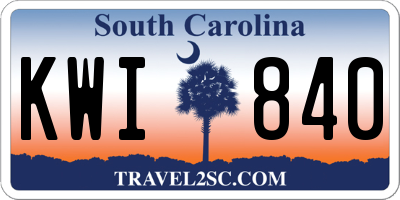 SC license plate KWI840
