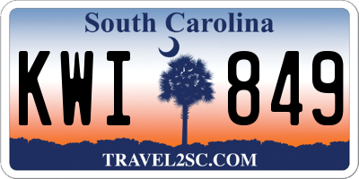 SC license plate KWI849