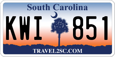 SC license plate KWI851