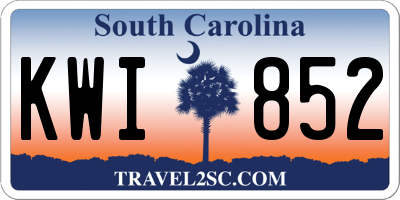 SC license plate KWI852