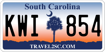 SC license plate KWI854