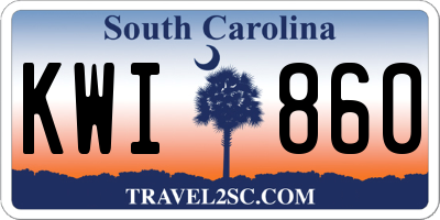 SC license plate KWI860
