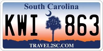 SC license plate KWI863