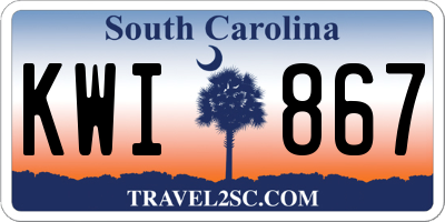 SC license plate KWI867