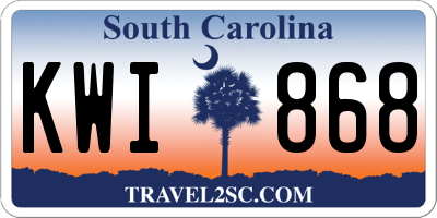 SC license plate KWI868