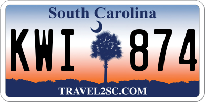 SC license plate KWI874