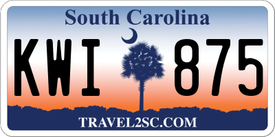 SC license plate KWI875