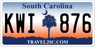 SC license plate KWI876