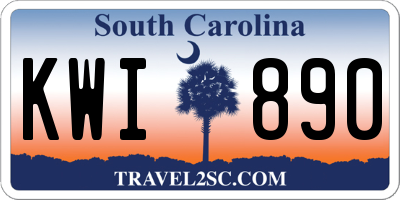 SC license plate KWI890