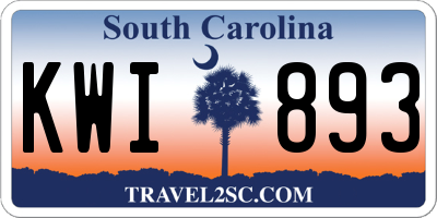 SC license plate KWI893
