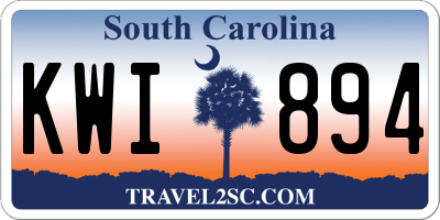 SC license plate KWI894