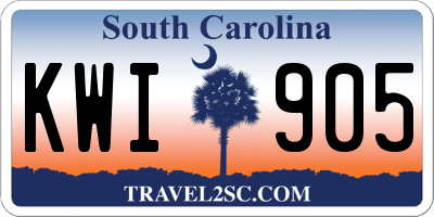 SC license plate KWI905