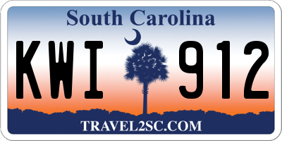 SC license plate KWI912