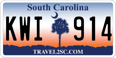 SC license plate KWI914