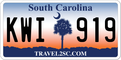 SC license plate KWI919