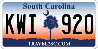 SC license plate KWI920