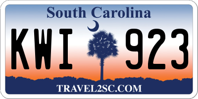 SC license plate KWI923