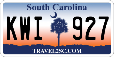 SC license plate KWI927