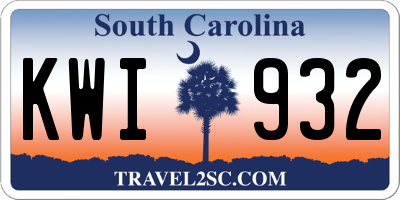 SC license plate KWI932