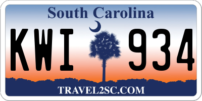 SC license plate KWI934