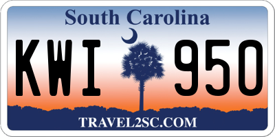 SC license plate KWI950