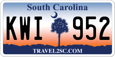SC license plate KWI952