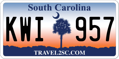 SC license plate KWI957