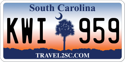 SC license plate KWI959