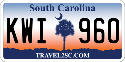 SC license plate KWI960