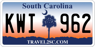 SC license plate KWI962