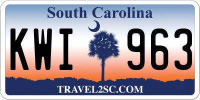 SC license plate KWI963