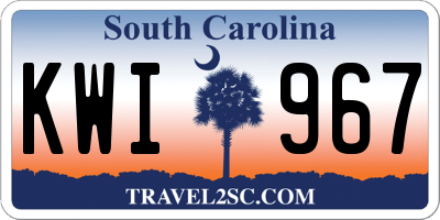 SC license plate KWI967