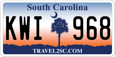 SC license plate KWI968