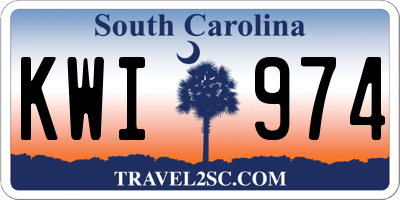 SC license plate KWI974