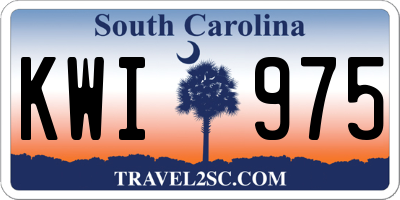 SC license plate KWI975