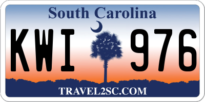 SC license plate KWI976