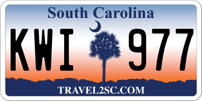 SC license plate KWI977