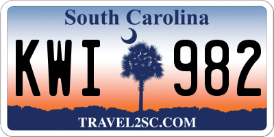 SC license plate KWI982