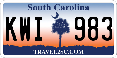 SC license plate KWI983