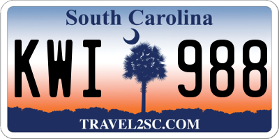 SC license plate KWI988