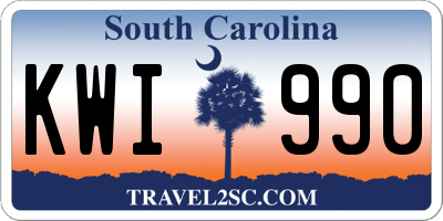 SC license plate KWI990