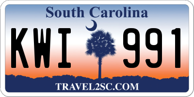 SC license plate KWI991