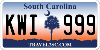 SC license plate KWI999