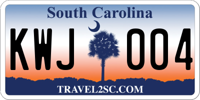 SC license plate KWJ004