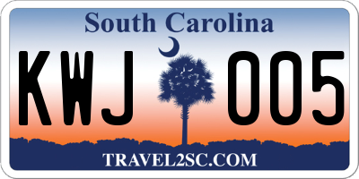 SC license plate KWJ005