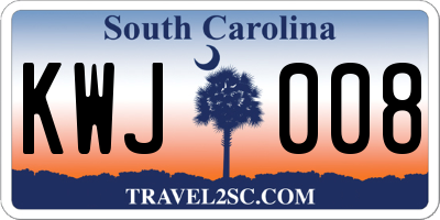 SC license plate KWJ008
