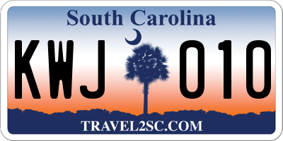 SC license plate KWJ010