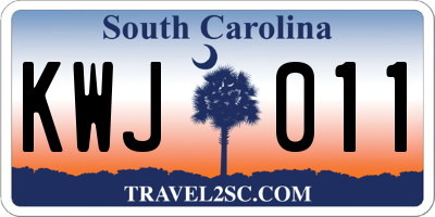 SC license plate KWJ011